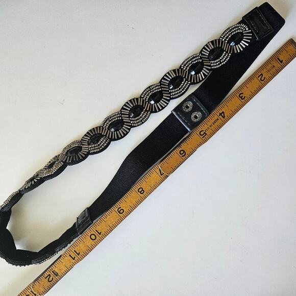 Scallop Beaded Elastic Stretch Belt Black Silver‎ Grey OS - Picture 6 of 6